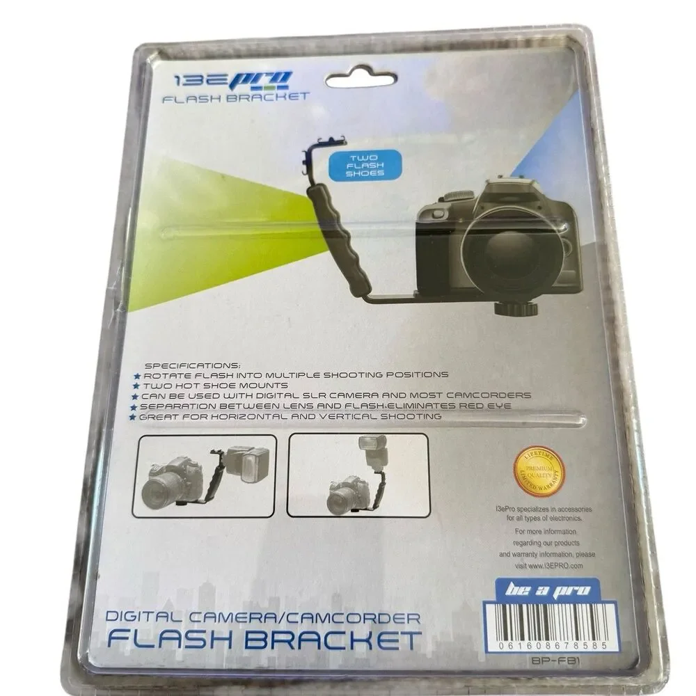Be-Pro Heavy Duty Photography L Bracket‎ with 2 Flash Shoe Mounts